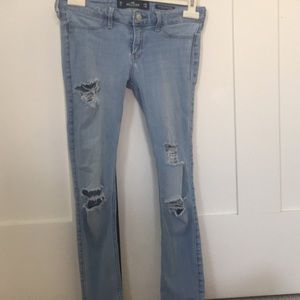 low rise distressed jean legging